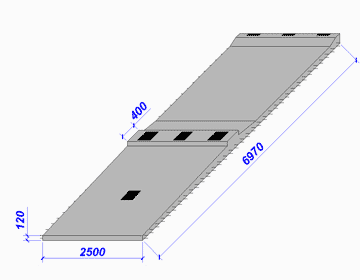 Плиты пролётного строения: Блоки железобетонной плиты проезжей части и тротуаров